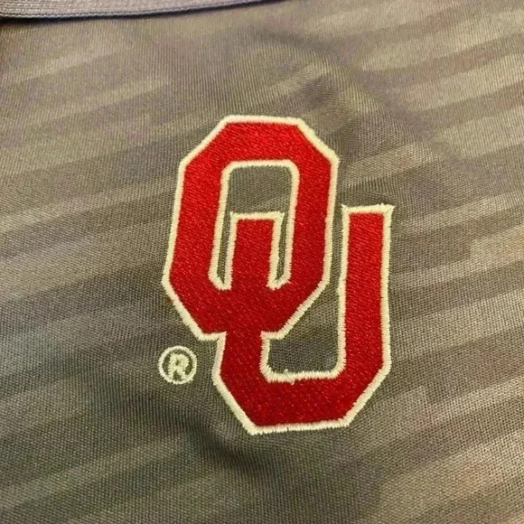 Oklahoma Sooners Russell Polo Shirt Size XL color Grey and Red - Picture 2 of 5